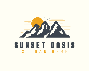 Sunset Mountain Scenery logo design