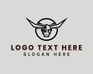 Bullfighting - Wild Bull Horns logo design