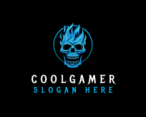 Streaming - Skull Flame Gaming logo design
