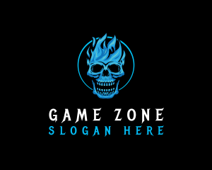 Skull Flame Gaming logo design