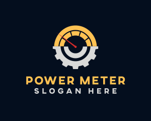 Meter - Speed Meter Cog logo design