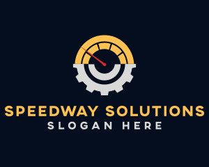 Pitcrew - Speed Meter Cog logo design