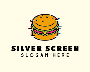 Burger - Hamburger Diner Glitch logo design