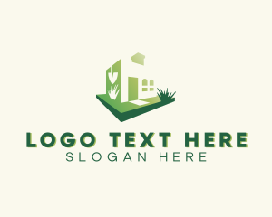 Landscaper - Gardening Grass House logo design