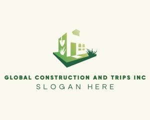 Landscaper - Gardening Grass House logo design