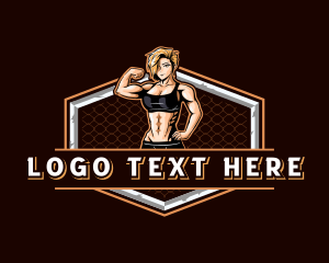 Muscular - Strong Woman CrossFit logo design