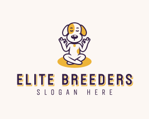 Cartoon Dog Meditation logo design