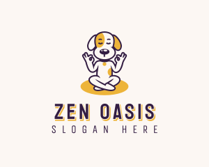 Meditation - Cartoon Dog Meditation logo design