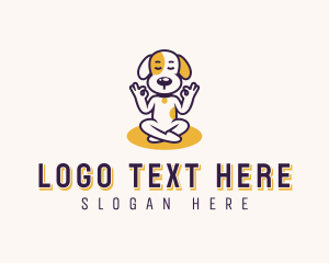 Zen - Cartoon Dog Meditation logo design