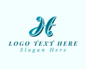 Lettering - Stylish Letter H Studio logo design