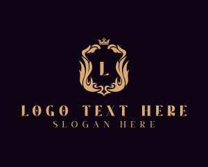 High End - Regal Crown Shield logo design