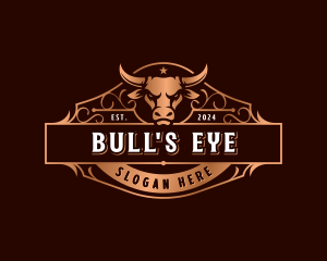 Elegant Ranch Bull Horn logo design