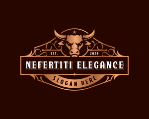 Elegant Ranch Bull Horn logo design