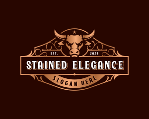 Elegant Ranch Bull Horn logo design