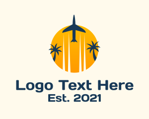 Aeroplane - Sun Tourism Holiday logo design