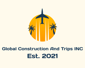 Palm Tree - Sun Tourism Holiday logo design