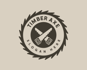 Carpentry Wood Saw logo design