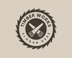 Logger - Carpentry Wood Saw logo design