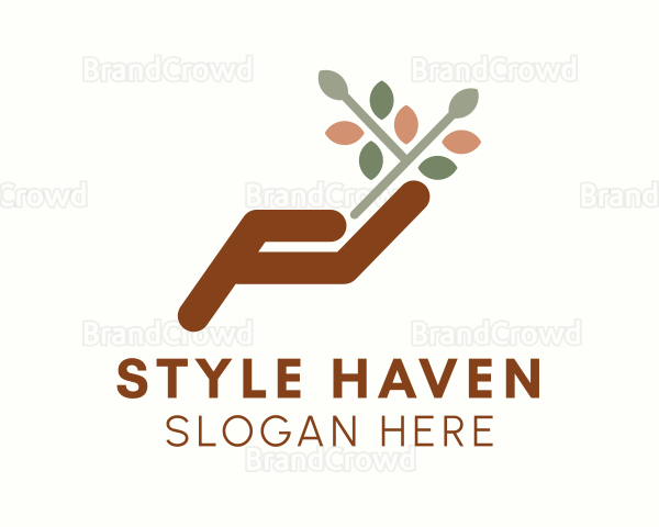 Hand Gardening Plant Logo