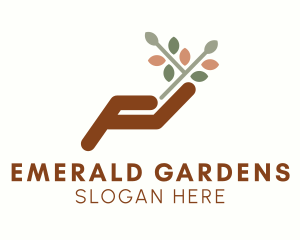 Hand Gardening Plant  logo design