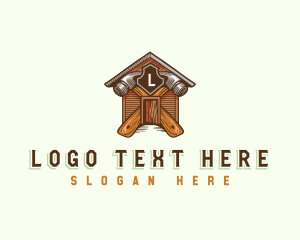 Refurbish - Carpentry Hammer Shed logo design