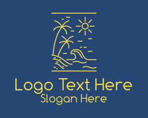 Beach - Coastal Beach Surf logo design