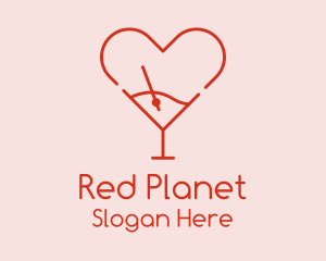 Red Heart Martini logo design