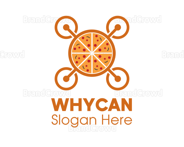 Pizza Food Drone Logo