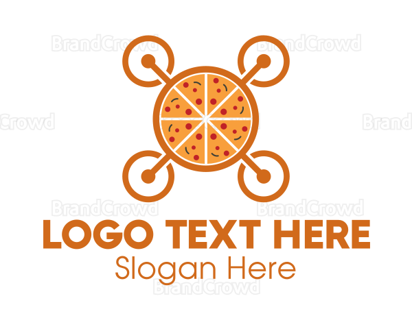 Pizza Food Drone Logo