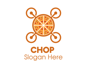 Lunch - Pizza Food Drone logo design