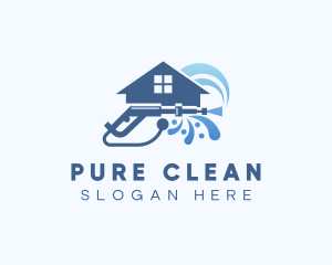 House Pressure Washer Cleaning logo design