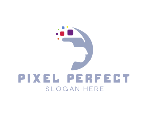 Crescent Pixel VR Goggles logo design