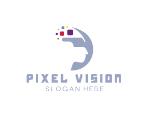 Crescent Pixel VR Goggles logo design