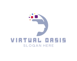 Crescent Pixel VR Goggles logo design