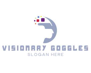 Goggles - Crescent Pixel VR Goggles logo design