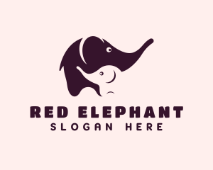 Elephant & Calf Animal logo design