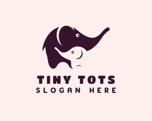 Babysitting - Elephant & Calf Animal logo design