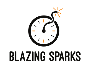 Pyrotechnics - Time Clock Bomb logo design