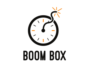 Explosion - Time Clock Bomb logo design