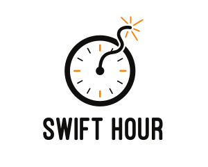 Hour - Time Clock Bomb logo design