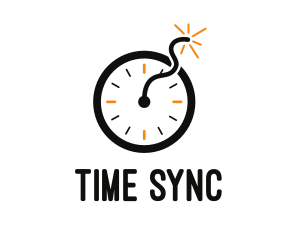 Time Clock Bomb logo design