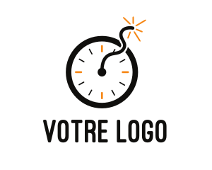 Bombing - Time Clock Bomb logo design