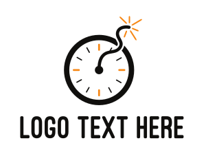 Exciting - Time Clock Bomb logo design