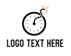 Yellow Bee - Time Clock Bomb logo design