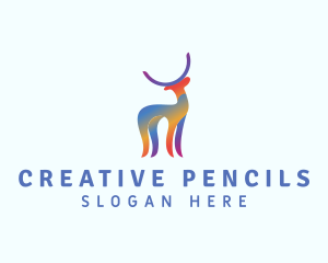 Creative Rainbow Deer logo design