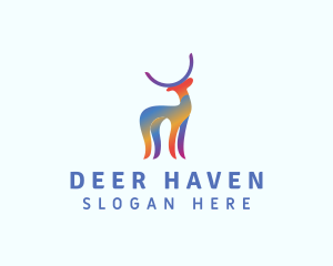 Creative Rainbow Deer logo design