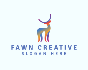 Creative Rainbow Deer logo design