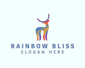 Creative Rainbow Deer logo design