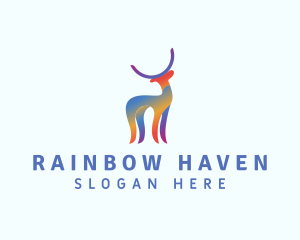 Creative Rainbow Deer logo design