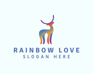 Creative Rainbow Deer logo design